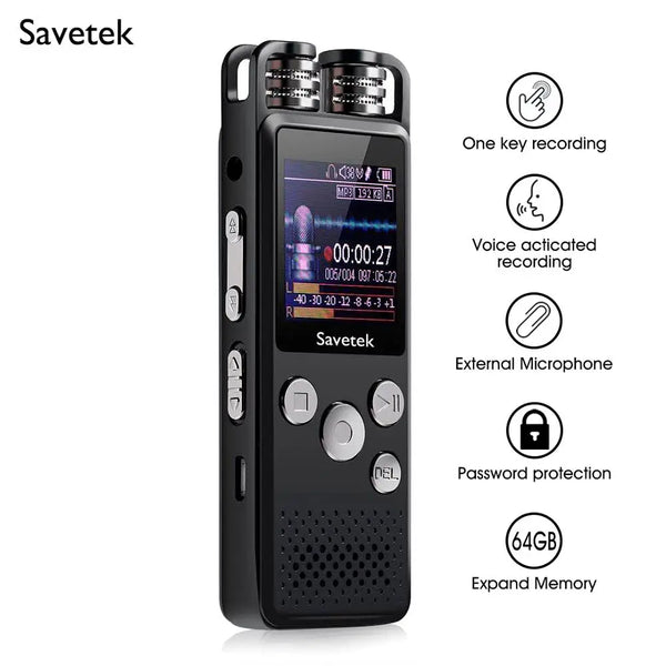 Professional Voice Activated Digital Audio Voice Recorder 8GB 16GB 32G USB Pen Non-Stop 80hr Recording PCM Support TF-Card