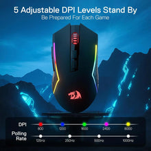 Redragon M693 LIT Wireless Gaming Mouse, 12800 DPI Mice w/ 3-Mode Connection, BT & 2.4G Wireless, 7 Macro Buttons