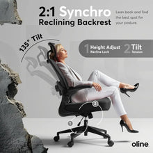 ErgoAir Ergonomic Office Chair with Adjustable Lumbar Support and FlipUp Armrests for Enhanced Comfort Breathable Mesh Design I