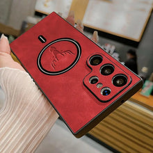 Magnetic Leather Case for Samsung Galaxy S24 S23 S22 S21 FE Ultra Plus Note 20 Cover Vintage Wireless Charging for Magsafe Shell