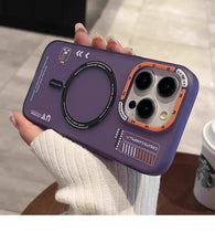 Matte Magnetic Case For iPhone 17 16 15 13 14 Pro Max Plus Magsafe Wireless Charge Frosted Back Metal Lens Frame Buttons Cover