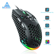 SM900 Wired Gaming Mouse Low Latency 12800 DPI 7 Buttons Macro Software Honeycomb Mice for PC Laptop