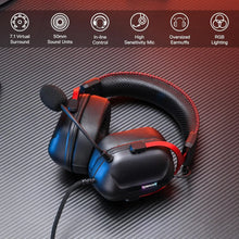 Redragon H312 Wired Gaming Headset, 7.1 Surround Sound, 50 mm Drivers, Noise-canceling Microphone, Over-Ear Headphones