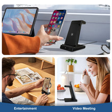 3-in-1 Wireless Charging Station 18W Travel Fast Charger Magnetic Wide Compatibility Foldable For iPhone Samsung Airpods iWatch