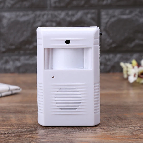 White Welcome Greeting Doorbell Smart Induction Visitor Door Bell Alert System Security Convenient for Warehouse Shed Garage