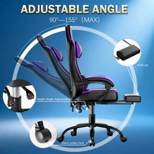 Ergonomic Gaming Chair with Padded Spring Seat, Adjustable Lumbar Support & Footrest for Long-Lasting Comfort