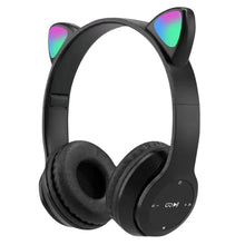 Wireless Headphones Cat Ear Bluetooth-Compatible Helmets Glow Light Over-Ear Headsets Cute Sports Headphones for Kids and Adult