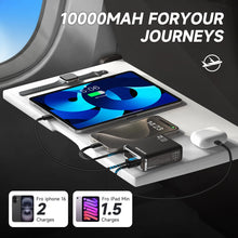 Mini Portable Charger,10000mAh Power Bank with 22.5w Fast Charging Retractable USB-C Cable,USB C in/Output  for iPhone 16/15