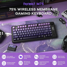 MAMBASNAKE x ZIYOU LANG M75 Wireless Membrane Keyboard, RGB Backlit Rechargeable 2000mAh Battery