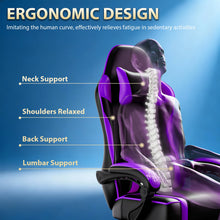 Ergonomic Gaming Chair with Padded Spring Seat, Adjustable Lumbar Support & Footrest for Long-Lasting Comfort