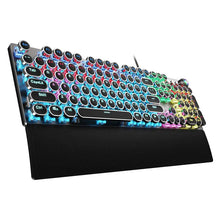 F2088 Mechanical Keyboard Round 104 keys Blue Mechanical Switch Gaming Keyboard RGB Backlit Ergonomic Design