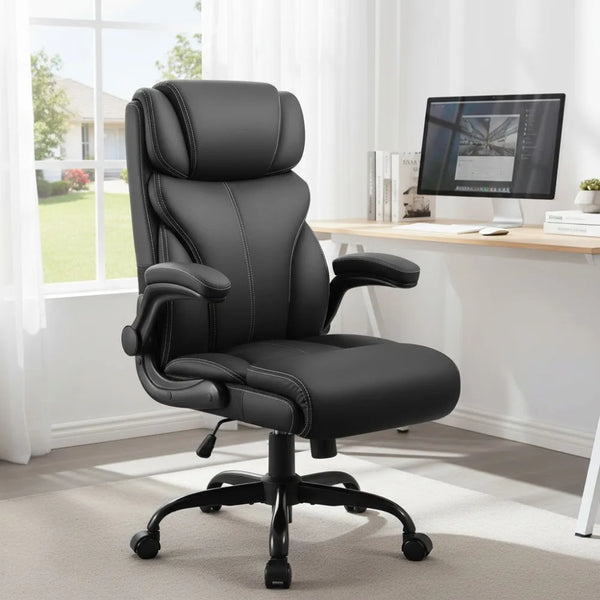 Ergonomic Office Chair with Adjustable Armrests, Lumbar Support, and Rocking Function for Big and Tall Users