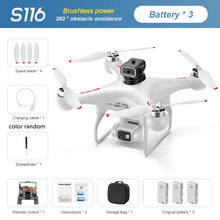 S116 MAX Drone Professional with 3 Batteries 8K Dual Camera Optical Flow Brushless 360° Obstacle Avoidance WIFI FPV RC Dron Toys