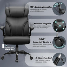 Ergonomic Office Chair with Adjustable Armrests, Lumbar Support, and Rocking Function for Big and Tall Users