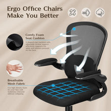 Ergonomic Office Desk Chair with Adjustable Lumbar Support, Height, and Swivel for PC Gaming