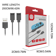 USB Charger Cable for Joycon Controller 2 in 1 Portable Charger Cable 2.5M Charging Cord for Switch Controller Charger
