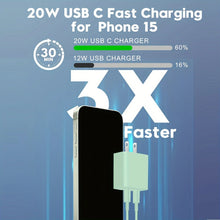 40W Dual Port USB C Fast Charger With 6.6ft Long USB C Charging Cable For iPhone 15 Pro Max/15 Pro/15/15 Plus And Other Devices