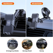 TOPK Car Phone Mount, Universal Dashboard & Windshield Holder, Compatible with iPhone 15 14 13 12 Pro Max, Samsung S24 Ultra