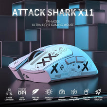 ATTACK SHARK X11 Wireless Gaming Mouse with RGB Magnetic Charging Dock, Wired/2.4G/BT, 22K DPI,Ultralight 59g Tri-Mode with Tape
