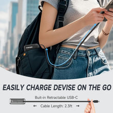 Mini Portable Charger,10000mAh Power Bank with 22.5w Fast Charging Retractable USB-C Cable,USB C in/Output  for iPhone 16/15