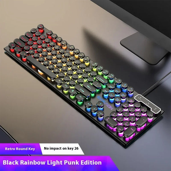 Punk Style Mechanical Keyboard 104 Keys Usb Wired Gaming Keyboards Rgb Backlit for Pc Laptop Gamers Wired Keyboard Plug and Play