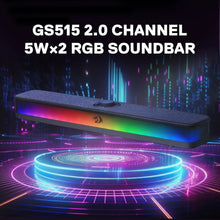 Redragon GS515 RGB Desktop Soundbar 2.0 Channel Stereo Computer Speakers for Desktop Bluetooth 5.3, USB-C/USB Powered, Black