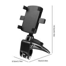 Car Mobile Phone Mount 360 Degree Rotating Rearview Mirror Navigation Bracket Dashboard Adjustable Spring Clip Cell Phone Holder