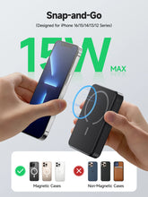 10000mAh Wireless Magnetic Power Bank for iPhone 16 15 14 13 12 Magsafe Battery Pack Portable Charger with Built-in USB C Cable