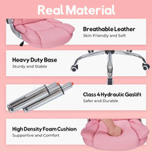 400lbs Executive Office Chair with Armrests,Big and Tall Computer Chair for Heavy People,Heavy Duty Ergonomic Comfy Chair (Pink)