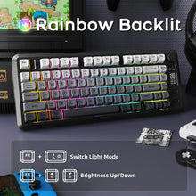 MAMBASNAKE x ZIYOU LANG M75 Wireless Membrane Keyboard, RGB Backlit Rechargeable 2000mAh Battery