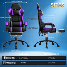 Ergonomic Gaming Chair with Padded Spring Seat, Adjustable Lumbar Support & Footrest for Long-Lasting Comfort