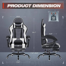 Furmax Gaming Chair, Video Game Chair with Footrest and Massage Lumbar Support, Swivel Seat Height Adjustable Computer Headrest