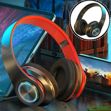 Wireless Over Ear Headphones - Active Noise Canceling, Deep Bass, LED Light, Portable Folding Design for Music, Sports & Games