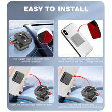 Car Phone Holder 360° Rotating Adhesive Cellphone Stand Quick Install Dashboard Phone Holder Mount Clip for All Smartphones&Car