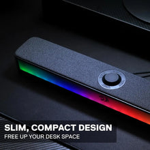 Redragon GS515 RGB Desktop Soundbar 2.0 Channel Stereo Computer Speakers for Desktop Bluetooth 5.3, USB-C/USB Powered, Black