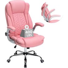400lbs Executive Office Chair with Armrests,Big and Tall Computer Chair for Heavy People,Heavy Duty Ergonomic Comfy Chair (Pink)