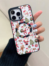 A simple and stylish beige case with Santa and Christmas tree motifs for iPhone 17 to 11 Pro Max