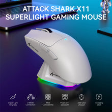 Attack Shark X11 Tri-mode Gaming Mouse with Magnetic Charging Dock, PixArt PAW3311 Sensor, 22K DPI, BT/2.4Ghz/Wired, for PC/MAC