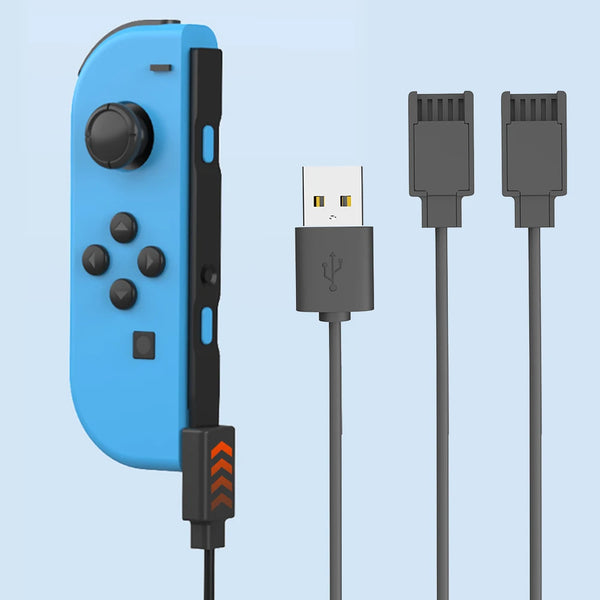 USB Charger Cable for Joycon Controller 2 in 1 Portable Charger Cable 2.5M Charging Cord for Switch Controller Charger