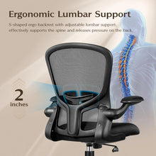 Ergonomic Office Desk Chair with Adjustable Lumbar Support, Height, and Swivel for PC Gaming