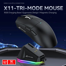 Attack Shark X11 Tri-mode Gaming Mouse with Magnetic Charging Dock, PixArt PAW3311 Sensor, 22K DPI, BT/2.4Ghz/Wired, for PC/MAC