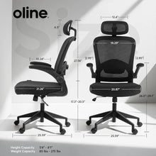 ErgoAir Ergonomic Office Chair with Adjustable Lumbar Support and FlipUp Armrests for Enhanced Comfort Breathable Mesh Design I