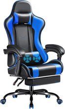 Furmax Gaming Chair, Video Game Chair with Footrest and Massage Lumbar Support, Swivel Seat Height Adjustable Computer Headrest