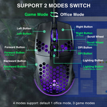 SM900 Wired Gaming Mouse Low Latency 12800 DPI 7 Buttons Macro Software Honeycomb Mice for PC Laptop