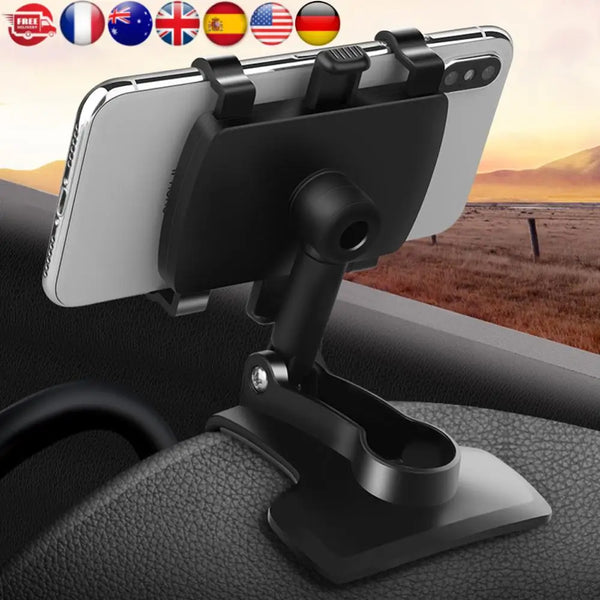 Car Phone Holder Rotatable Dashboard/Rearview Mirror/Sun Visor Mount Cell Phone Stand GPS Support Bracket for Mobile Phone