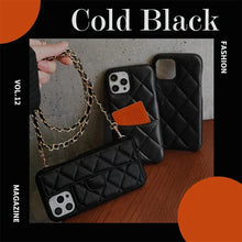 Crossbody Lanyard Wallet Phone Case For iPhone 15 14 13 16 Pro Max Card Holder Necklace Chain Luxury  Leather ( NO LOGO)