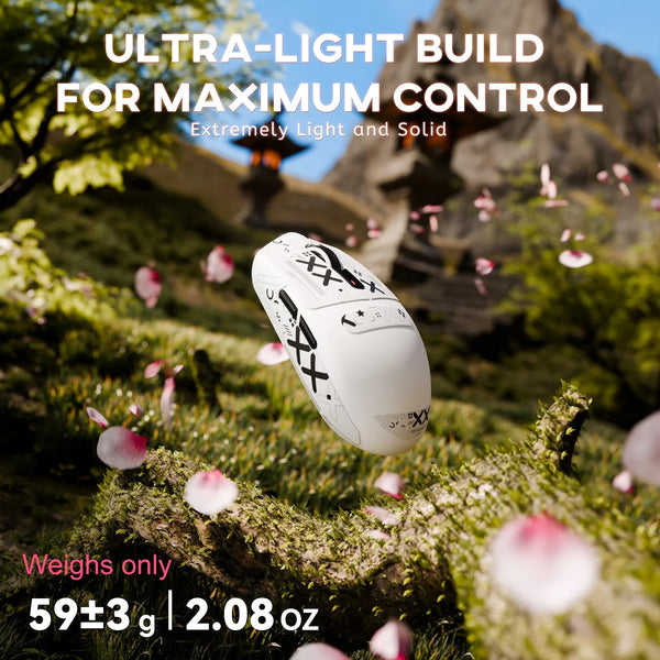 ATTACK SHARK G3 Wireless Gaming Mouse with Tri Mode Wired/2.4Ghz/BT,59g Ultra-Lightweight,25000 DPI,1000 Polling,PixArt PAW3311