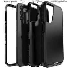 Black For Samsung Galaxy A14 4G 5G Case Heavy Duty Shockproof Hard Protective Rugged Hybrid 3in1 Layers Cover