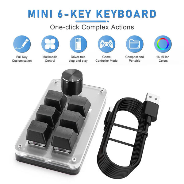 Bluetooth USB Custom 3/4/6/9/12 KeysKeyboard Volume Knob Programming Macro Gaming Photoshop Keypad Mechanical Keyboard